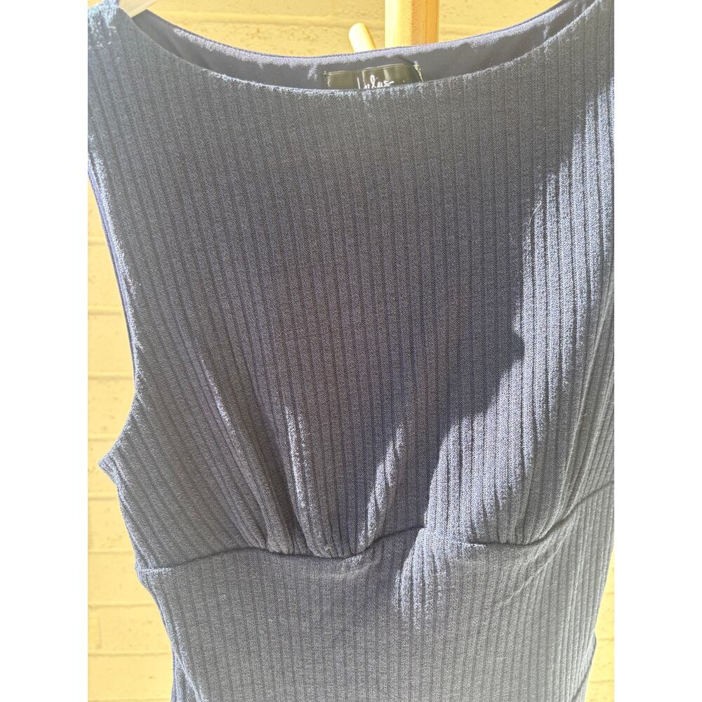 Lulus Modern Moves Navy Ribbed Knit Sleeveless Mini Dress Size Medium - Picture 4 of 11